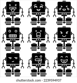 Emoji robot glyph style part fourteen