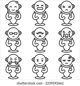 Emoji robot outline style part fifteen