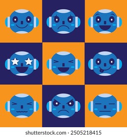 Emoji con un tema de robot que se ve único y diferente