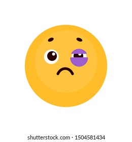 emoji sad bruise eyes isolated on white