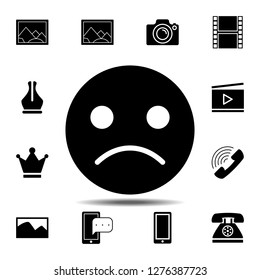emoji sad face icon. Simple glyph vector element of web, minimalistic icons set for UI and UX, website or mobile application