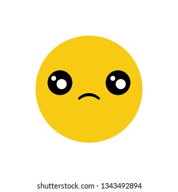 Emoji sad face vector isolated on white background. Emoji sad face for web site, app, ui and t shirt. Vector illustration