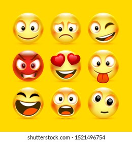 Emoji and sad icon set. Vector illustration collection