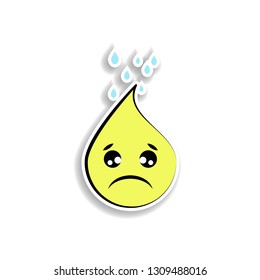 emoji sad sticker icon. Elements of Emoji in color icons. Simple icon for websites, web design, mobile app, info graphics