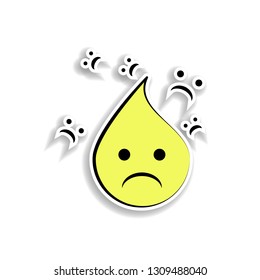 emoji sad sticker icon. Elements of Emoji in color icons. Simple icon for websites, web design, mobile app, info graphics