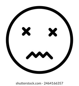 Diseño de iconos de línea de Vector triste