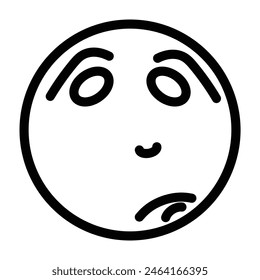 Emoji SAD Vektorgrafik Line Icon Design