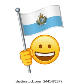 Emoji with San Marino flag Large size of yellow emoji smile