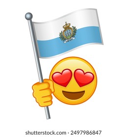 Emoji with San Marino flag Large size of yellow emoji smile