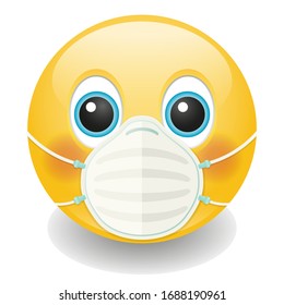 Emoji Sanitizer Mask Face Emoticon Open Stock Vector (Royalty Free ...