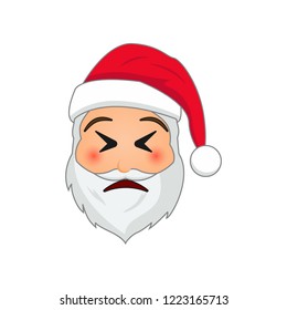 Emoji Santa Claus. Winter Holidays Emoticon. Santa Clause in insistence emoji icon