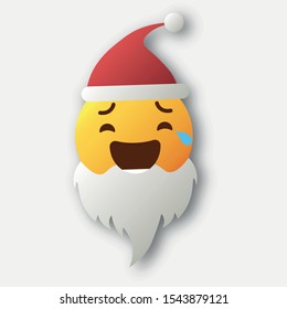 Emoji Santa Claus. Winter Holidays Emoticon. Smile Emoticon. Vector illustration