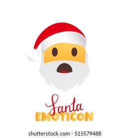 Emoji Santa Claus. Winter Holidays Emoticon. Worried Character.