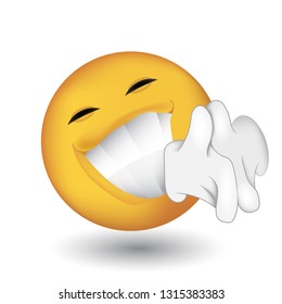 Emoji satisfied.with very expressive teeth