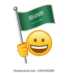 Emoji with Saudi Arabia flag Large size of yellow emoji smile