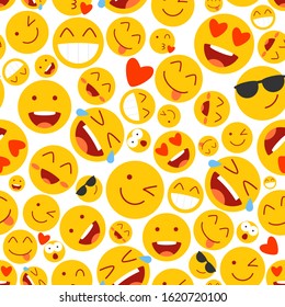 Emoji seamless pattern. Clipart image