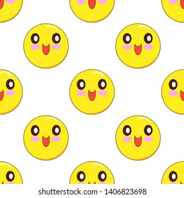 emoji seamless pattern on a white background. illustration