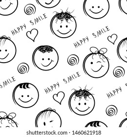 emoji seamless pattern on a white background. illustration