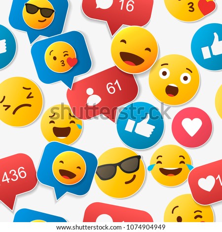 emoji seamless pattern on a white background. illustration