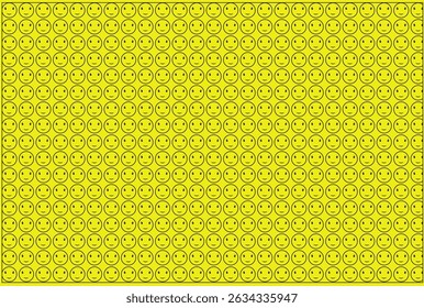 Emoji Seamless Pattern In yellow Background .Geometric Abstract Pattern Design ,vector Illustration