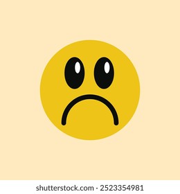 Emoji set. Cute yellow emotional faces. Set of colorful flat icons with different emotions and character. Sad and happy, funny and angry, laughing and crying. Round mood faces. Yellow emoticons. 