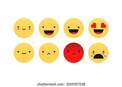 Emoji set different icons. Vector illustration in flat design