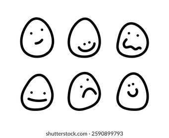 Emoji set of diverse people face. Doodle avatar design for social media. Vector logo design template for advertising, posters and banners. Funny linear illustrations with smiling character and mascots
