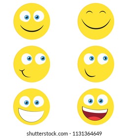 Emoji set- happy. Vector