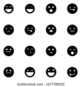 emoji set icon glyph vector illustration simple design