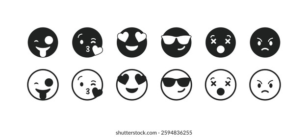 emoji set of simple icons. Collection of web icons for UIUX design.
