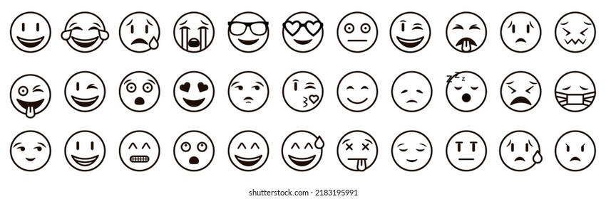 Emoji set. Smile icon. Vector illustration