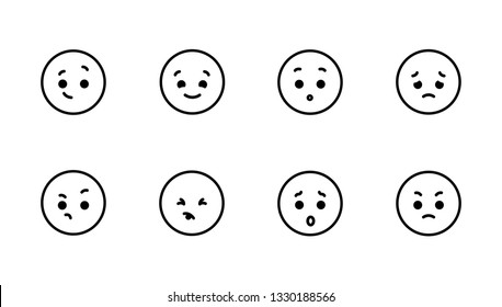 Emoji set, vector illustration for children