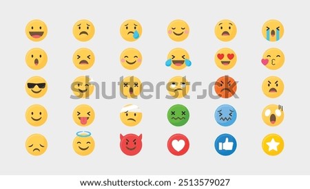 Emoji Set Vector White Background