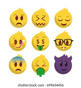 Emoji set whit nine elements