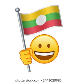 Emoji with Shan State flag Large size of yellow emoji smile