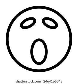 emoji shout Vector Line Icon Design