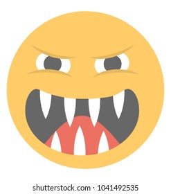 
Emoji showing evil grin, an angry smile
