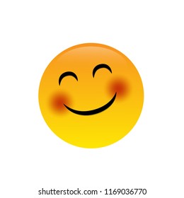 Emoji shy face vector isolated on white background. Emoji shy face for web site, app, ui and t shirt. Vector illustration