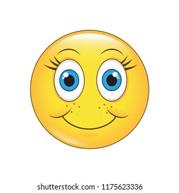 Emoji Shy Face Vector Isolated On Stock Vector (Royalty Free ...