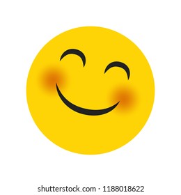 Emoji shy face vector isolated on white background. Emoji shy face for web site, app, ui and t shirt. Vector illustration