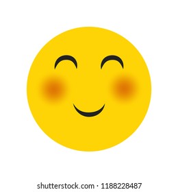 Emoji shy face vector isolated on white background. Emoji shy face for web site, app, ui and t shirt. Vector illustration