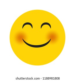 Emoji shy face vector isolated on white background. Emoji shy face for web site, app, ui and t shirt. Vector illustration