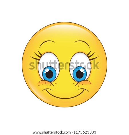Emoji shy face vector isolated on white background. Emoji shy face for web site, app, ui and t shirt. Vector illustration, eps 10