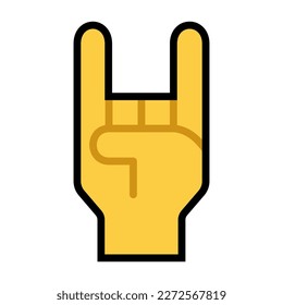 Emoji Sign Of Horns Isolated Vector Illustration On White Background. Icon Emoticon