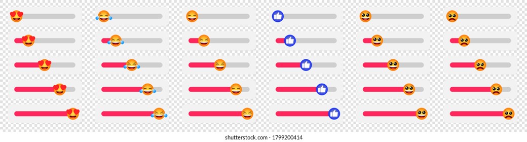 Emoji slider set as an social media story template. Layout of a web slide. Mockup elements stories concept. User interface elements. Ui. Web. Vector illustration