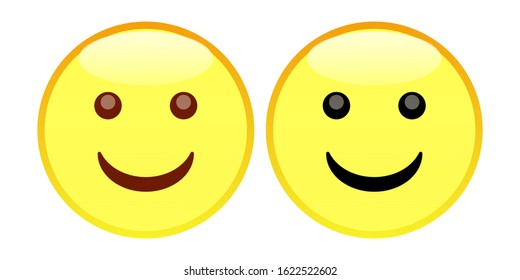Emoji Slightly Smiling Face. A yellow face with simple, open eyes and a thin, closed smile. Conveys a wide range of positive, happy, and friendly sentiments. 