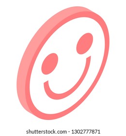 Emoji smile icon. Isometric of emoji smile vector icon for web design isolated on white background