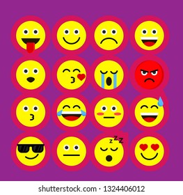 emoji or smile icon set vector