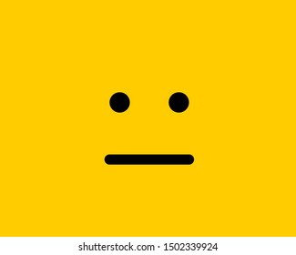 Emoji smile icon vector symbol on yellow background. face cartoon character wallpaper.