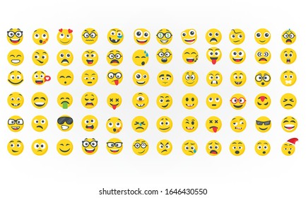 Emoji. Smile icons. Isolated vector. Image for social networks, printing on various subjects.
